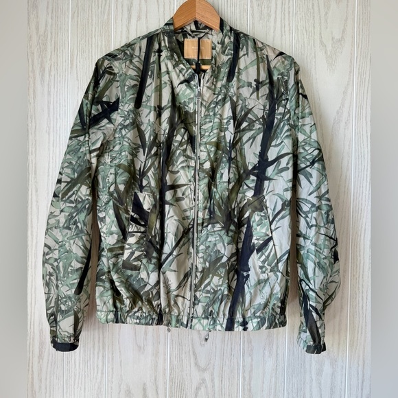 Massimo Dutti Palm Leaf Printed Bomber Jacket Lightweight Size M NWOT - Picture 4 of 7